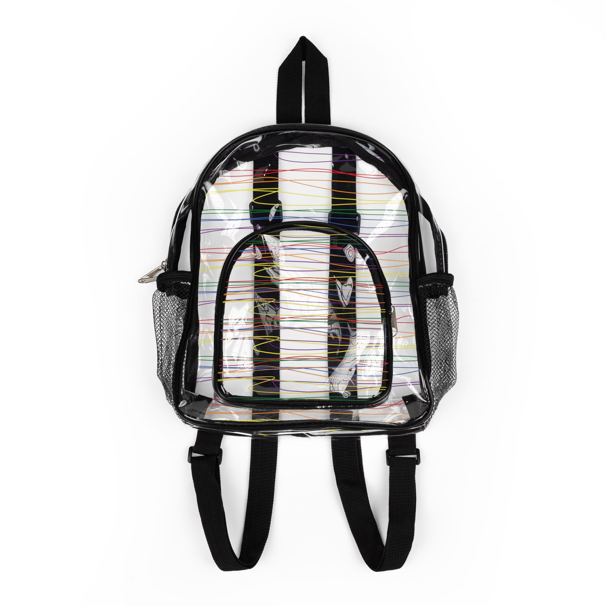 Rainbow Wavy Stripes - Clear Stadium Backpack