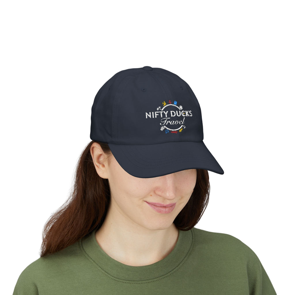 Nifty Ducks Travel Logo - Classic Dad Cap - Color Logo - Perfect for Adventurers