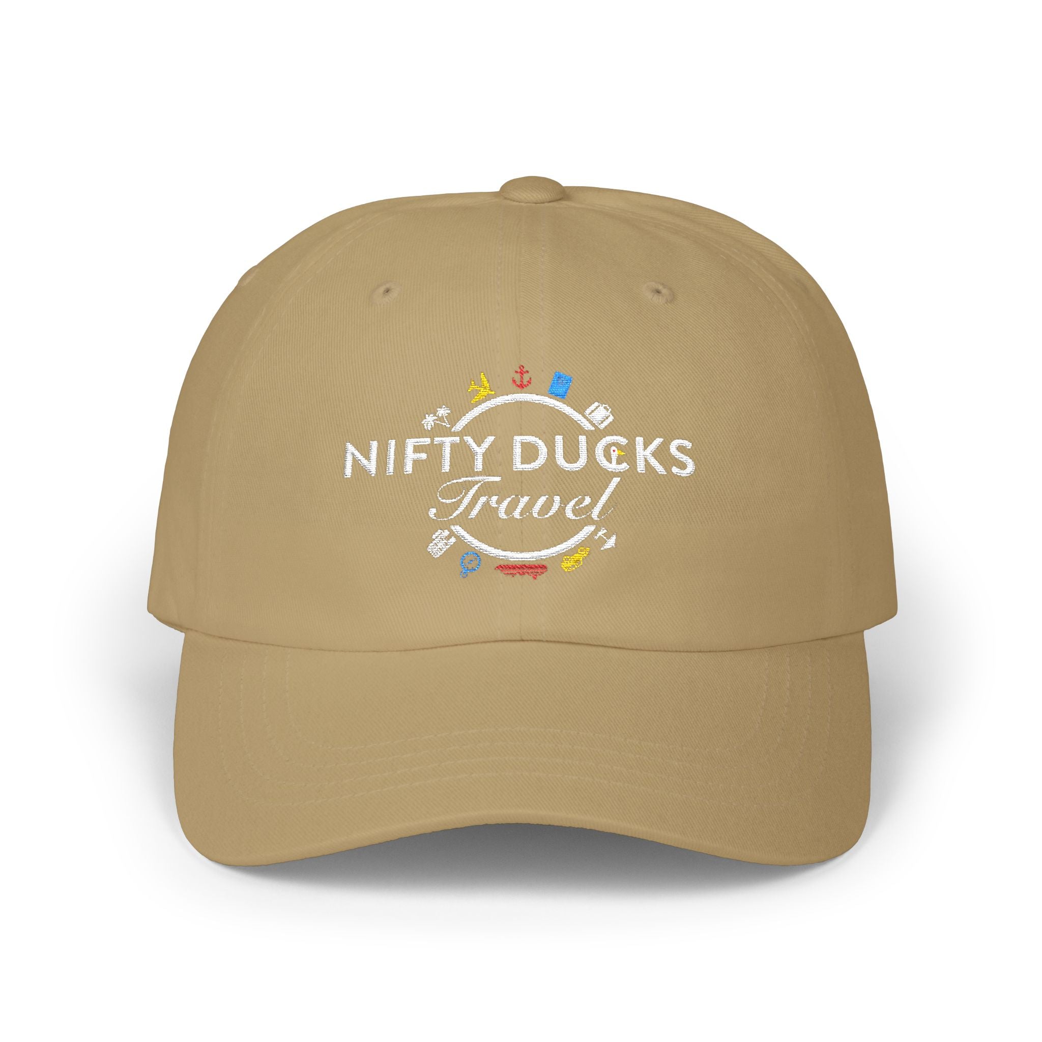 Nifty Ducks Travel Logo - Classic Dad Cap - Color Logo - Perfect for Adventurers