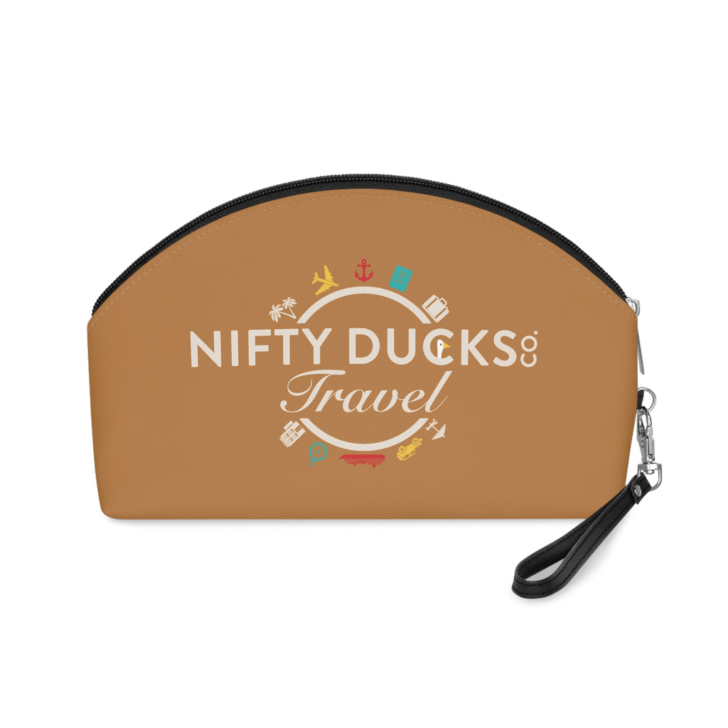 Nifty Ducks Travel Logo - Makeup Bag - Fun & Functional Travel Accessory - Brandy Punch