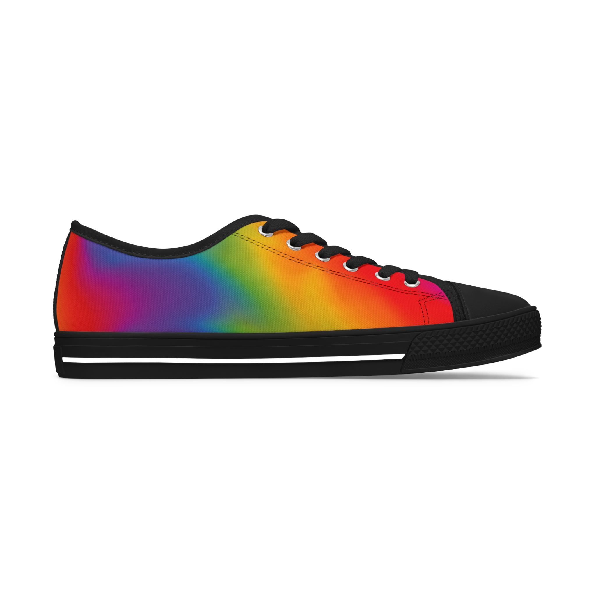 Travel in Technicolor - Women's Low Top Sneakers — Casual Canvas Shoes