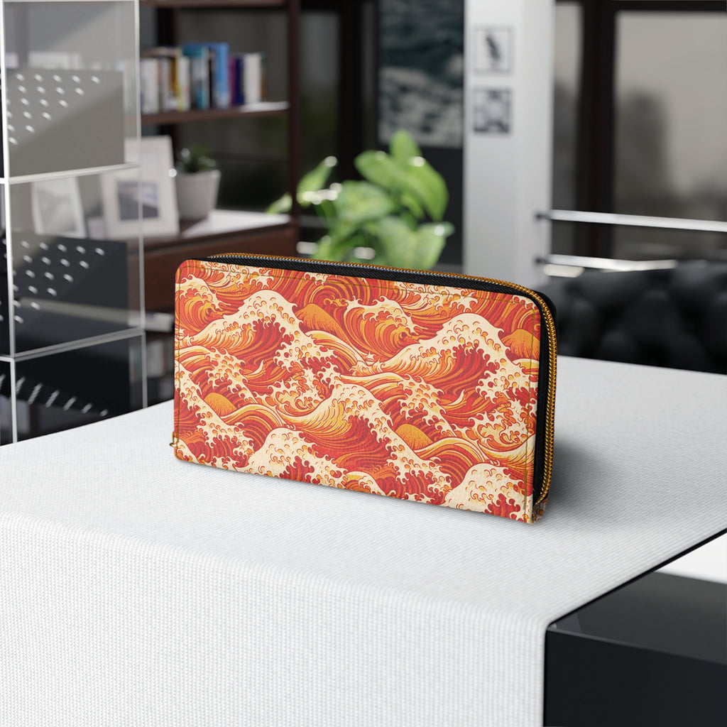 Tempest Tides - Orange - Zipper Wallet - Travel Accessories