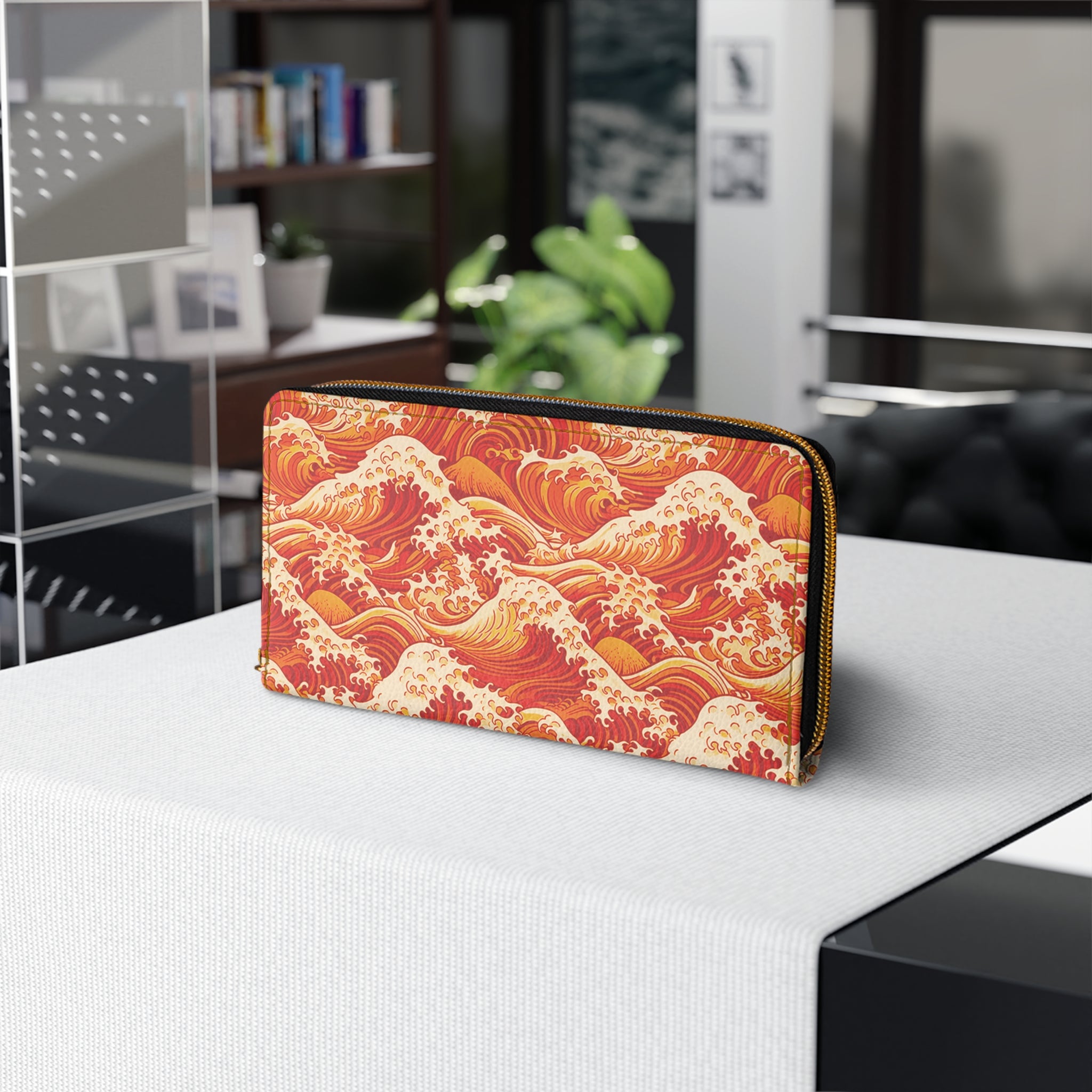 Tempest Tides - Orange - Zipper Wallet - Travel Accessories