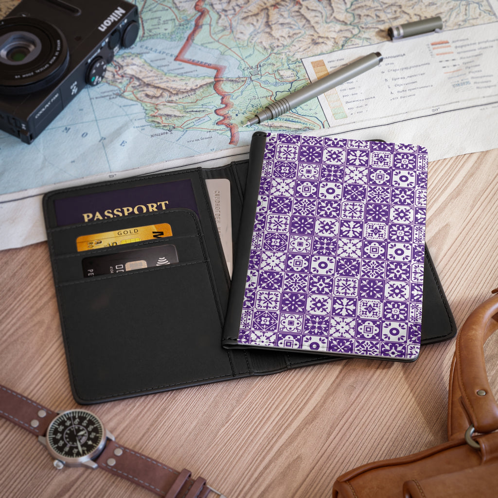 Mediterraneo Mosaic - Purple - Passport Cover | Travel Accessory, Gift for Jet setters, Unique Travel Journal, Vacation Must-Have, Gift for Travelers