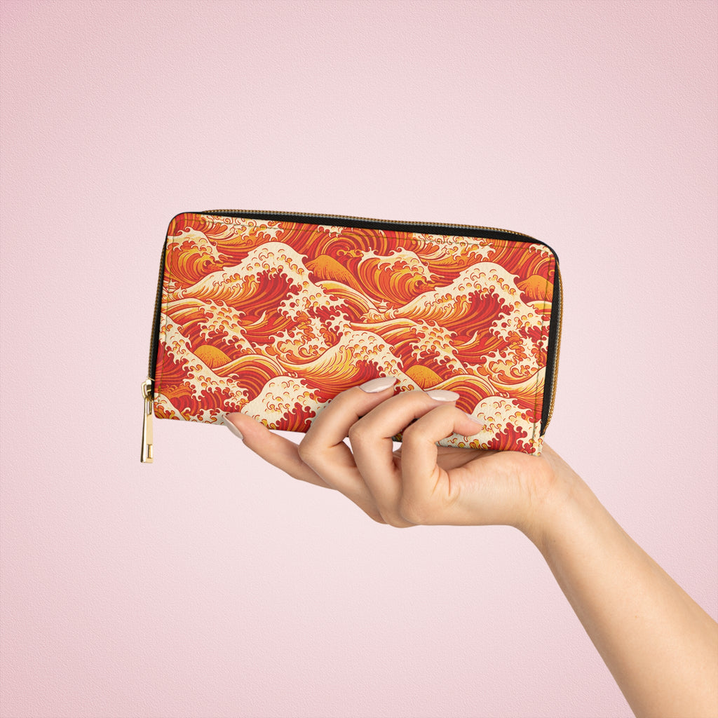 Tempest Tides - Orange - Zipper Wallet - Travel Accessories