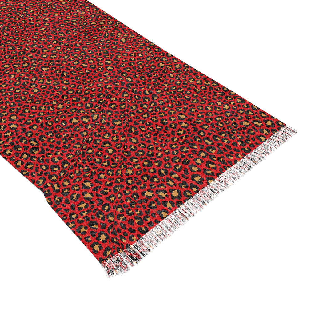 Spicy Kitty - Scarlet - Leopard Print - Scarf - Lightweight Shawl, Perfect for Outdoor Events, Mothers Day Gift